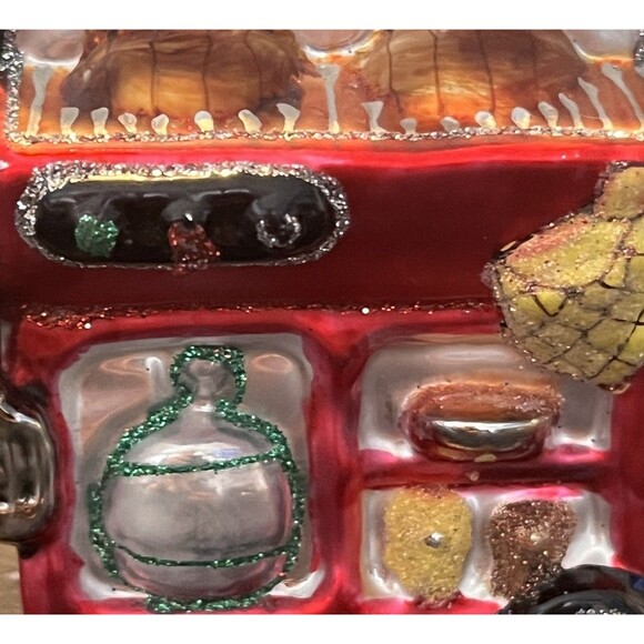 Glass BBQ Grill Ornament Christmas Barbecue Cookout Food Theme Hand Painted EUC - Picture 6 of 8